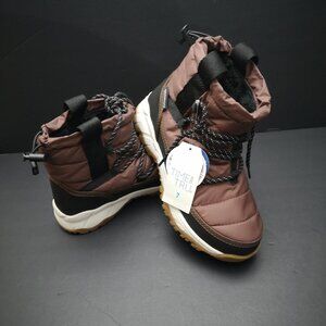 NWT Time and Tru Ladies Size 7 Waterproof Bronze Faux Fur Lined Slip On Boots